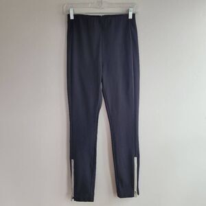 Rag & Bone black high waisted skinny leg pantssip‎ detail moto rocker